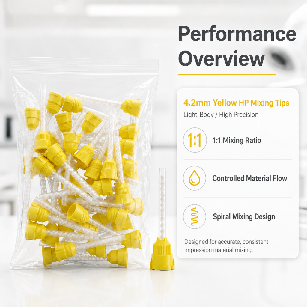 Disposable Yellow HP Mixing Tips Small 4.2mm 48 Pack Performance