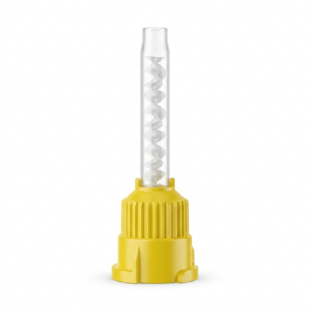 Disposable Yellow HP T-Mixer Mixing Tips Short Small 5.2cm 48 Pack