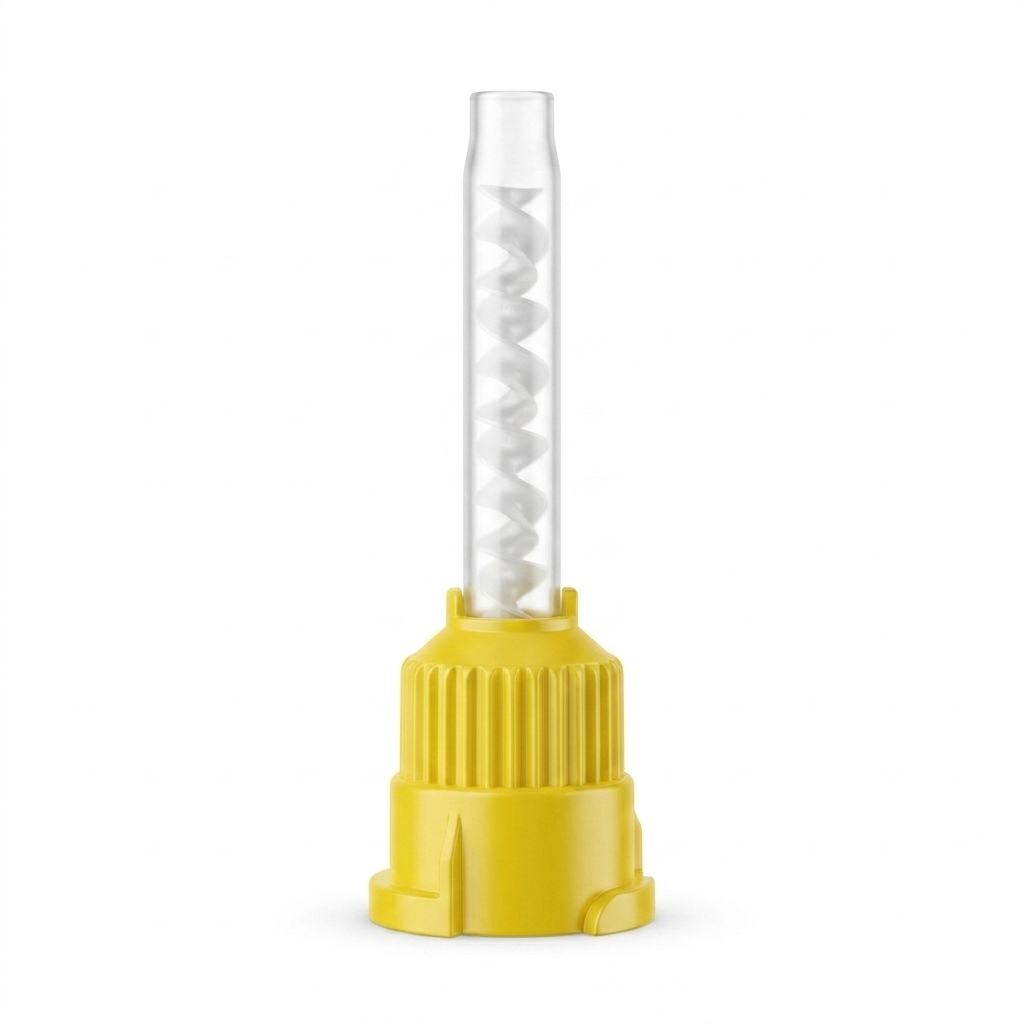 Disposable Yellow HP T-Mixer Mixing Tips Short Small 5.2cm 48 Pack