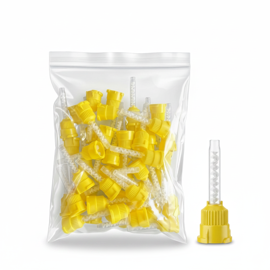 Disposable Yellow HP T-Mixer Mixing Tips Short Small 5.2cm 48 Pack Hero