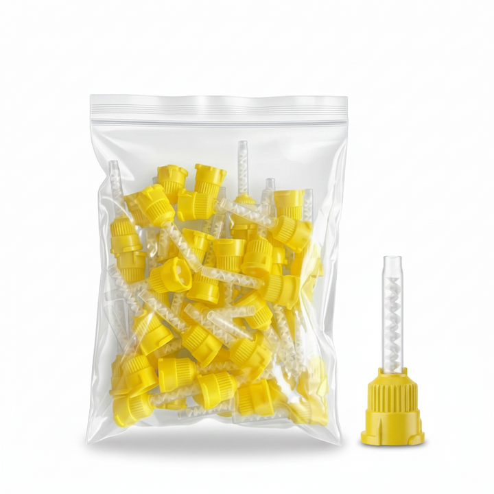Disposable Yellow HP T-Mixer Mixing Tips Short Small 5.2cm 48 Pack Hero