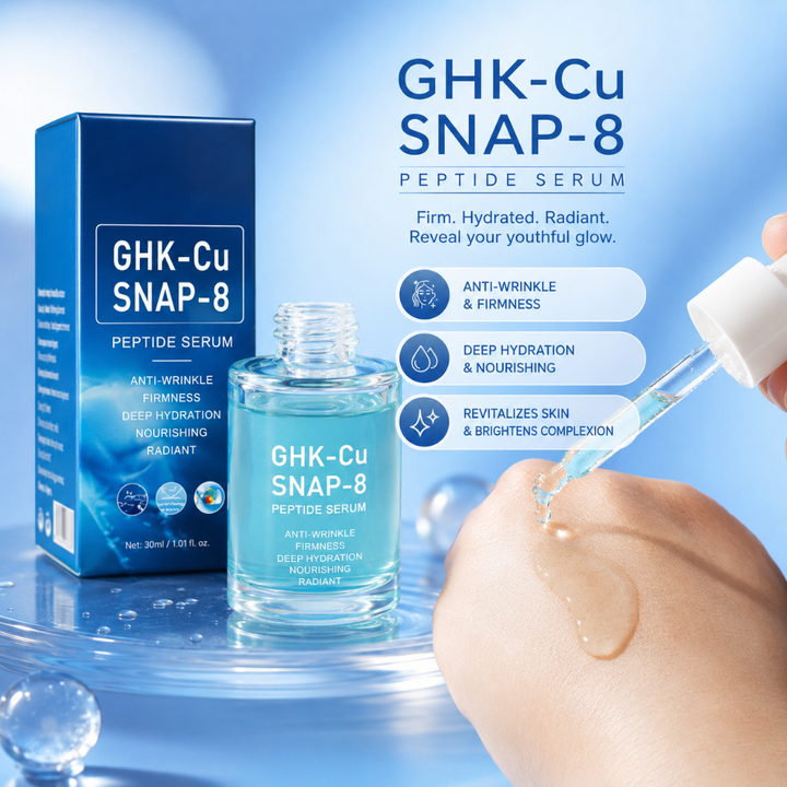 GHK-Cu SNAP-8 Peptide Serum – Copper Peptide Hydrating Face Serum 30 mL