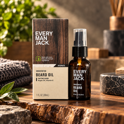 Every Man Jack Unscented Beard Oil Argan Oil Vitamin E 1 fl oz 30 mL