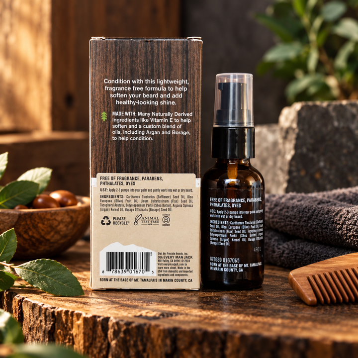 Every Man Jack Unscented Beard Oil Argan Oil Vitamin E 1 fl oz 30 mL