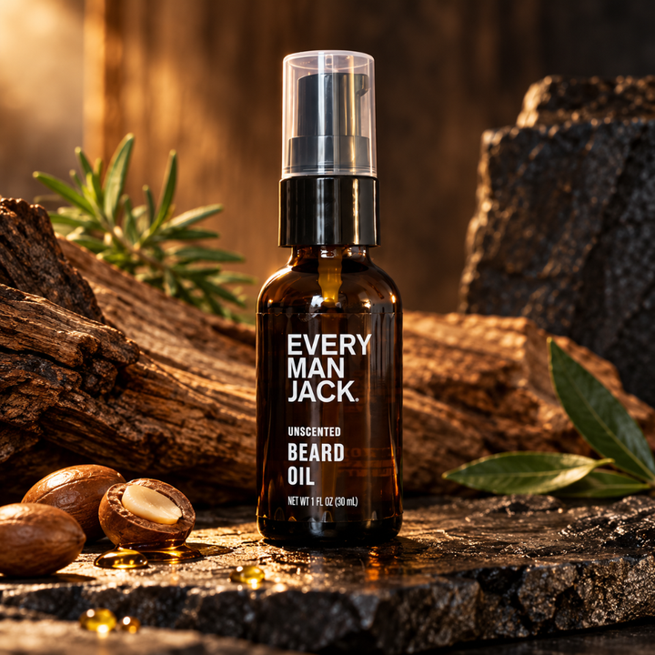 Every Man Jack Unscented Beard Oil Argan Oil Vitamin E 1 fl oz 30 mL