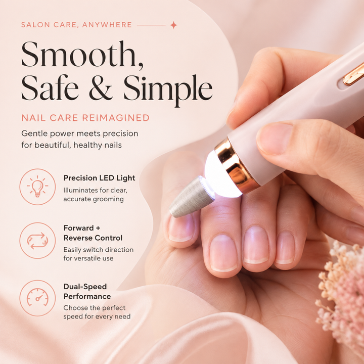 Finishing Touch Flawless Mani Nail Care Tool 6 Heads Rechargeable Cordless