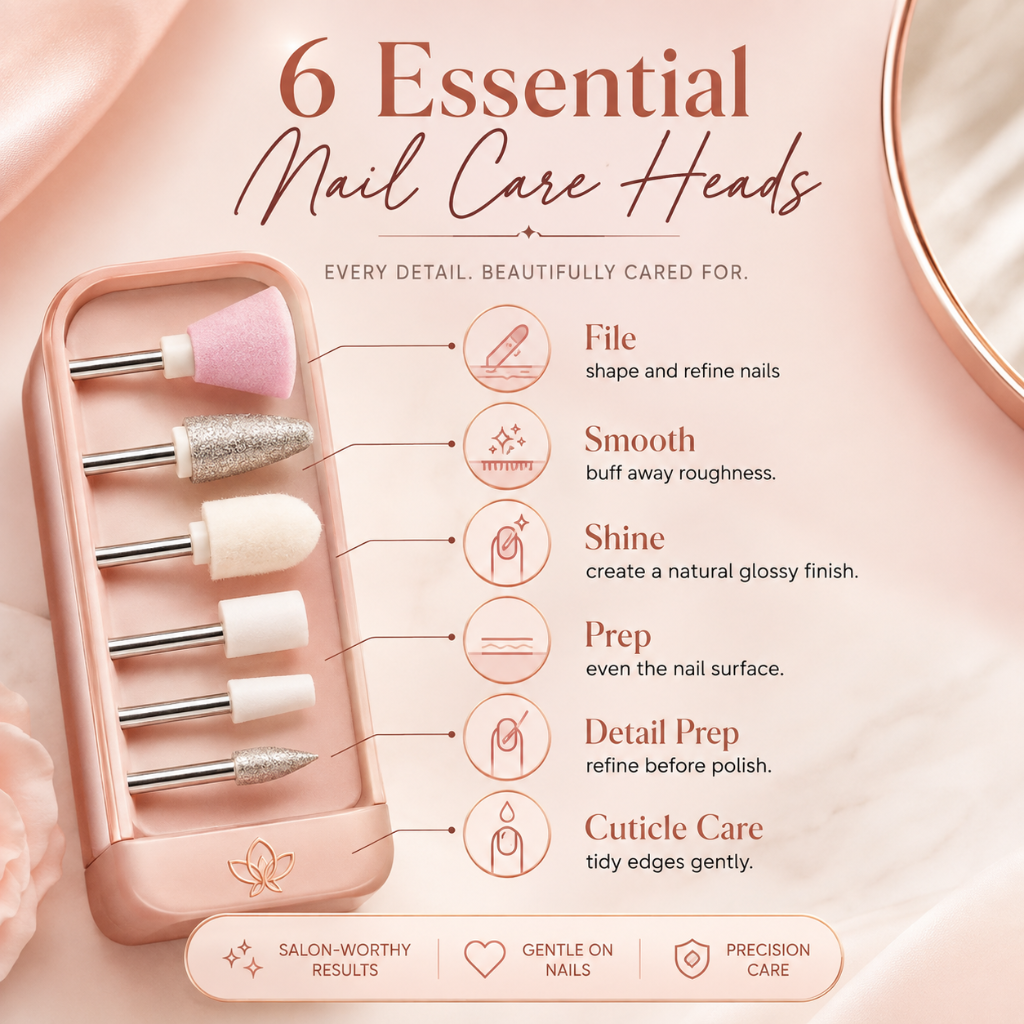 Finishing Touch Flawless Mani Nail Care Tool 6 Heads Rechargeable Cordless