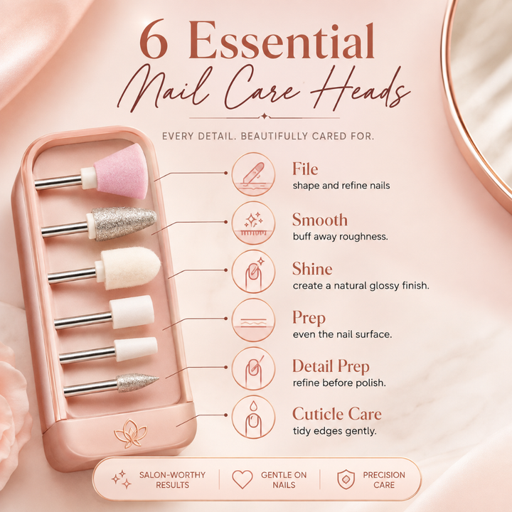 Finishing Touch Flawless Mani Nail Care Tool 6 Heads Rechargeable Cordless