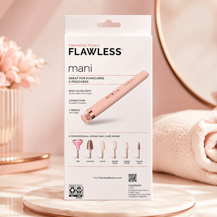 Finishing Touch Flawless Mani Nail Care Tool 6 Heads Rechargeable Cordless