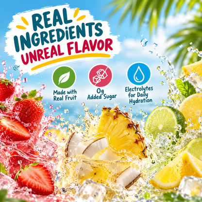 FlavCity Electrolyte Drink Mix Variety Pack 12 Single Serve Sticks Real Fruit