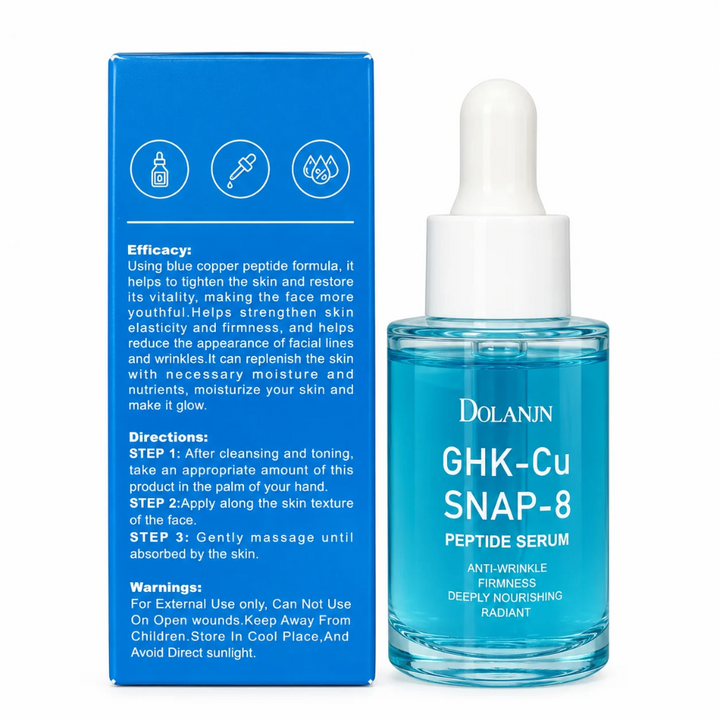 GHK-Cu SNAP-8 Peptide Serum – Copper Peptide Hydrating Face Serum 30 mL