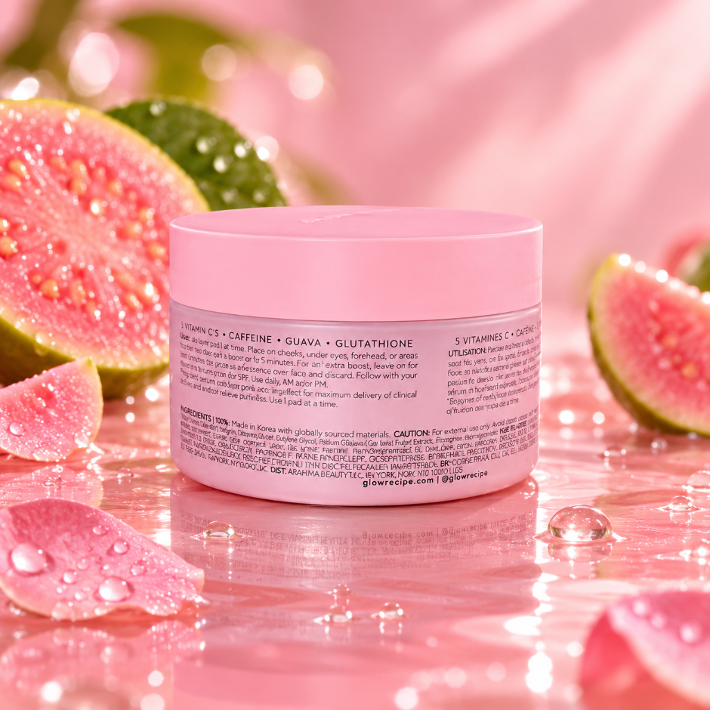 Glow Recipe Vitamin C Brightening Toner Pads 60 Count 100g Guava Niacinamide