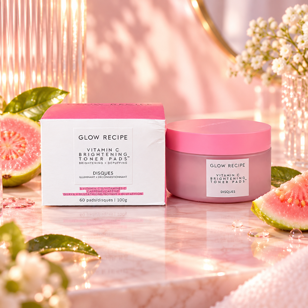 Glow Recipe Vitamin C Brightening Toner Pads 60 Count 100g Guava Niacinamide