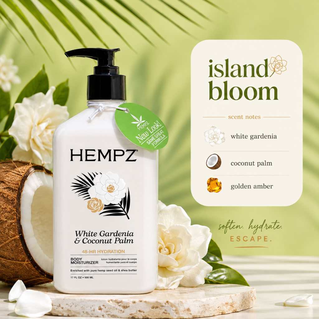 Hempz White Gardenia &amp; Coconut Palm Herbal Body Lotion 17oz 500ml