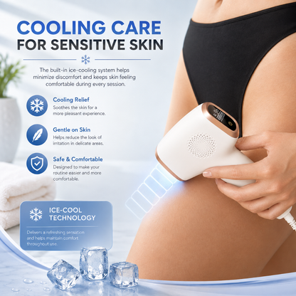 Ice Cooling 3 in 1 IPL Hair Removal Device 9 Levels 999999 Light Flashes 36W