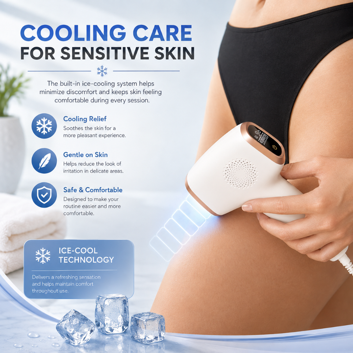 Ice Cooling 3 in 1 IPL Hair Removal Device 9 Levels 999999 Light Flashes 36W
