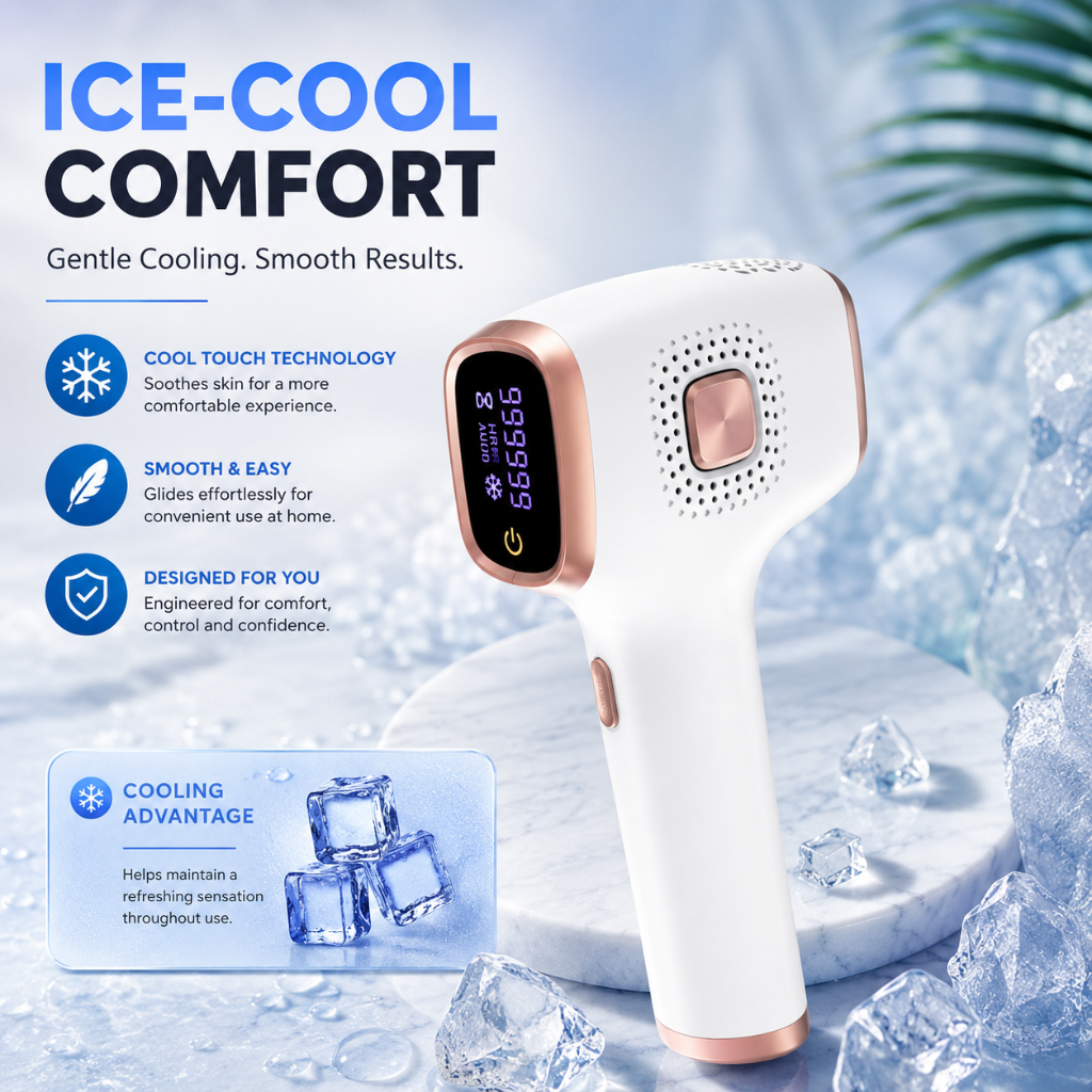 Ice Cooling 3 in 1 IPL Hair Removal Device 9 Levels 999999 Light Flashes 36W