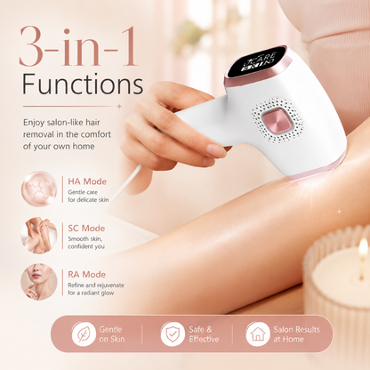 Ice Cooling 3 in 1 IPL Hair Removal Device 9 Levels 999999 Light Flashes 36W