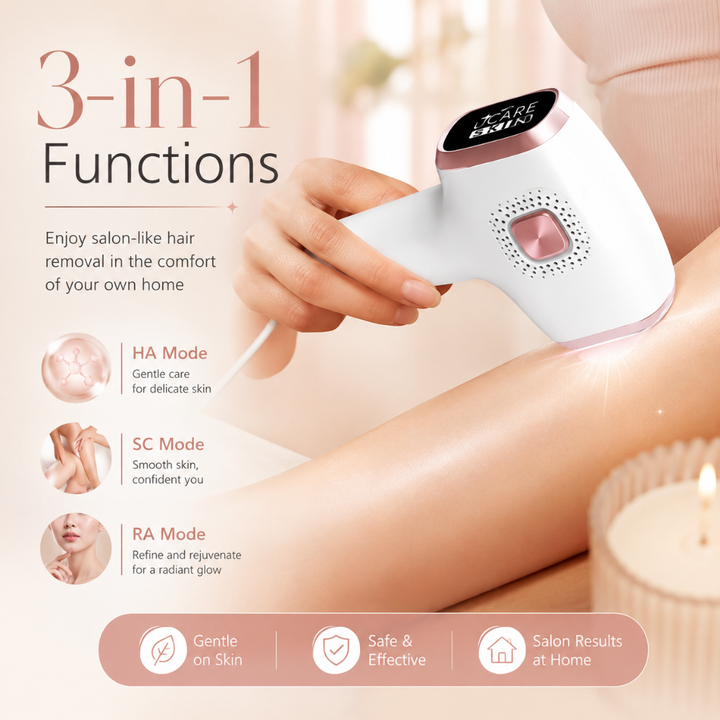 Ice Cooling 3 in 1 IPL Hair Removal Device 9 Levels 999999 Light Flashes 36W