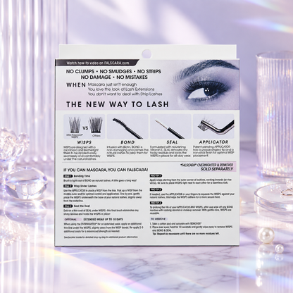 KISS Falscara Clear Band Eyelash Cluster Set Starter Kit Feathery Wispy 36 Wisps 8-12mm