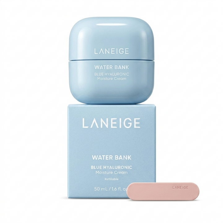 LANEIGE Water Bank Blue Hyaluronic Cream Moisturizer 50ml – Deep Hydration Cream Spoon