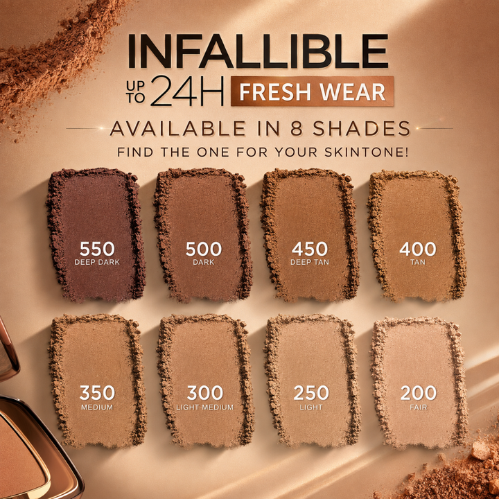 L’Oréal Paris Infallible 24H Fresh Wear Bronzer Shade 550 Deep Dark 0.31 oz