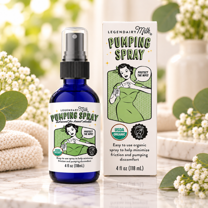 Legendairy Milk Pumping Spray – Organic Flange Lubricant – 4 fl oz / 118 mL