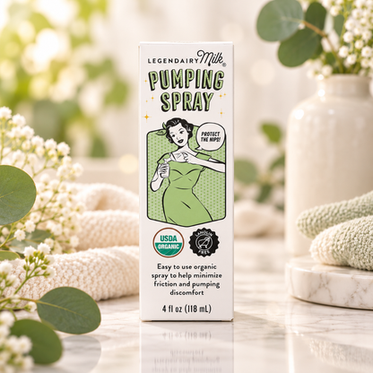 Legendairy Milk Pumping Spray – Organic Flange Lubricant – 4 fl oz / 118 mL