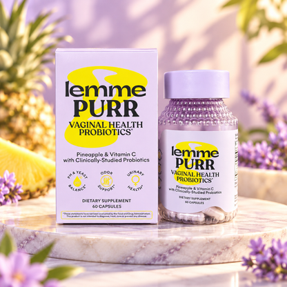 Lemme Purr Vaginal Health Probiotics Pineapple & Vitamin C 60 Capsules Dietary Supplement