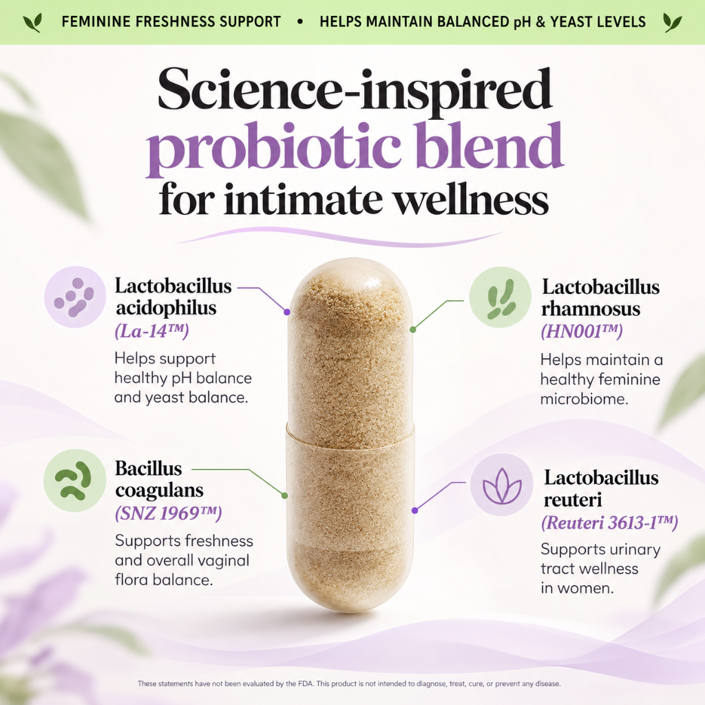 Lemme Purr Vaginal Health Probiotics Pineapple & Vitamin C 60 Capsules Dietary Supplement