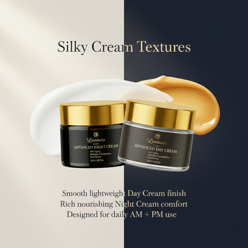 Luminous Care Advanced Anti-Aging Day & Night Cream Set 2×50mL – Hydrating Firming Moisturizer for Wrinkles Texture