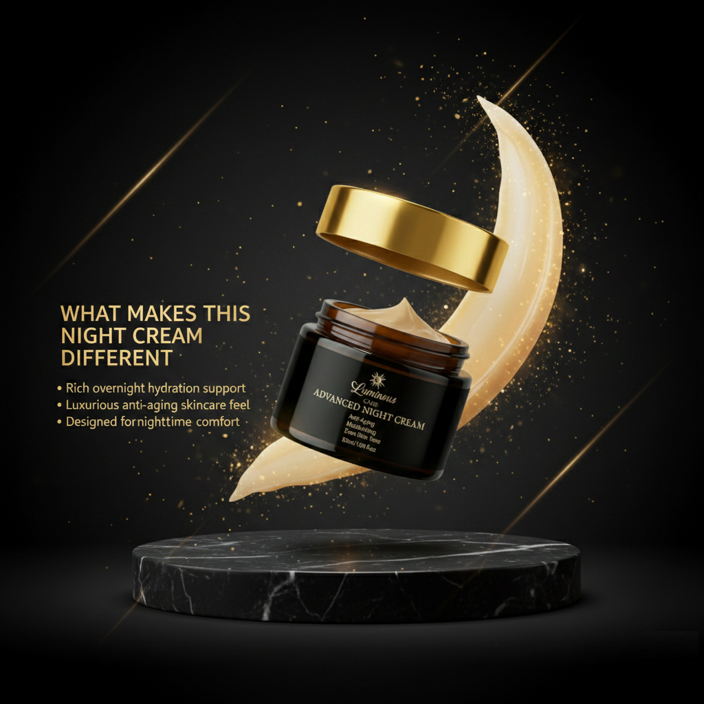 Luminous Care Advanced Anti-Aging Night Cream 50mL – Retinol, Vitamin C & Antioxidant Moisturizer difference