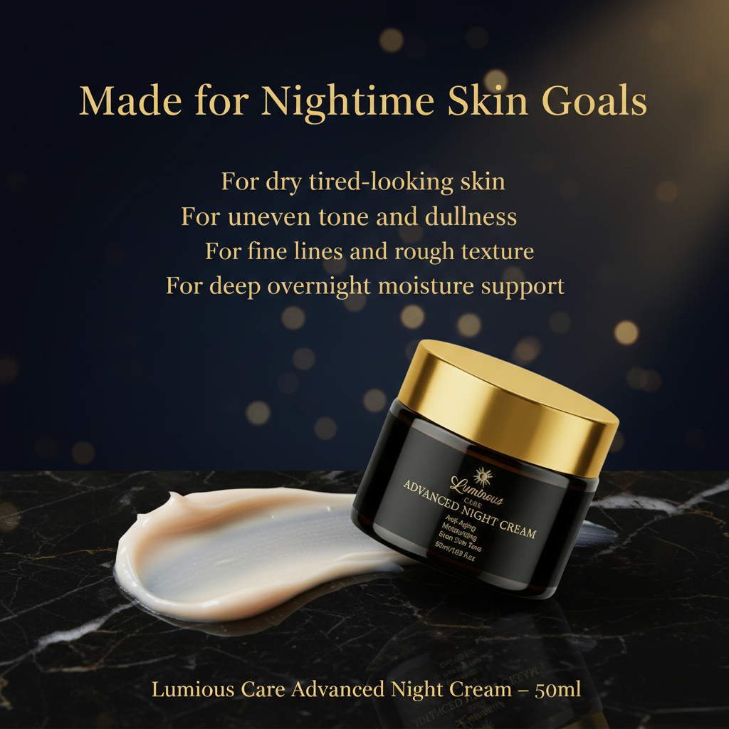 Luminous Care Advanced Anti-Aging Night Cream 50mL – Retinol, Vitamin C &amp; Antioxidant Moisturizer goals