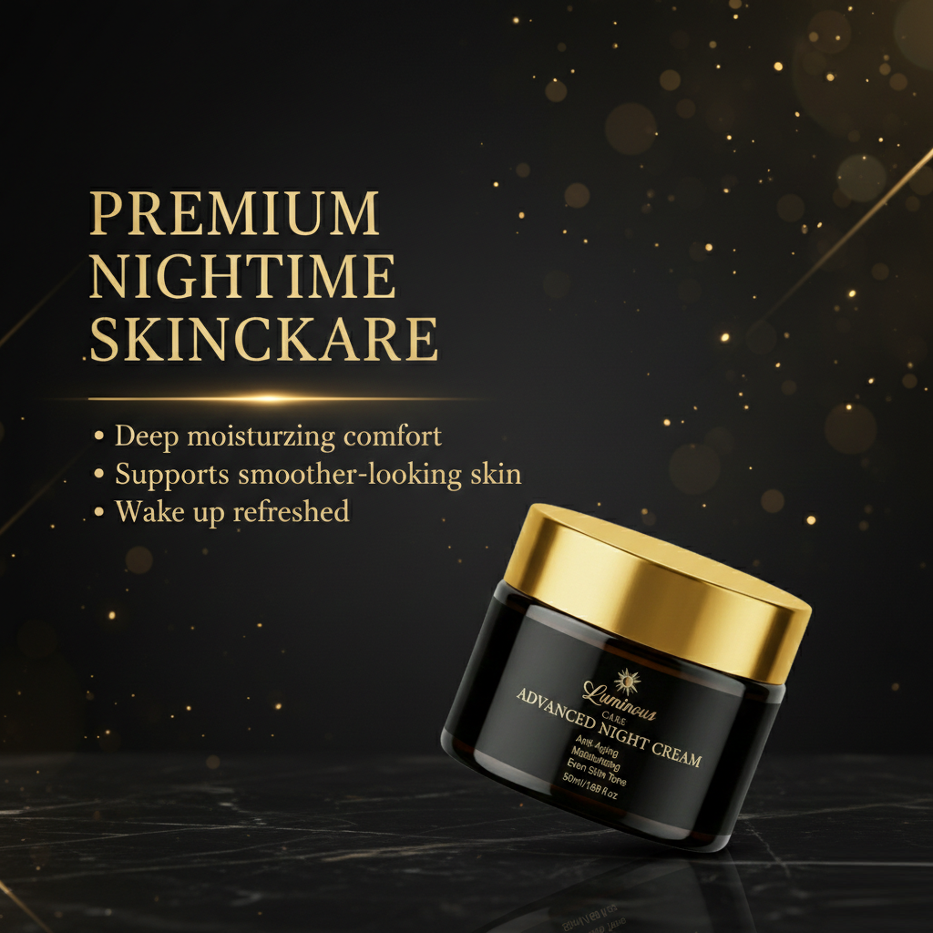 Luminous Care Advanced Anti-Aging Night Cream 50mL – Retinol, Vitamin C &amp; Antioxidant Moisturizer Skincare