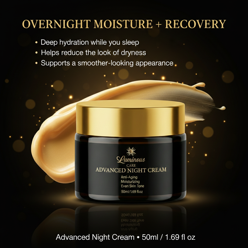 Luminous Care Anti-Aging Skincare Set – Botoxin Face Serum 30mL + Day &amp; Night Cream Set 2×50mL (Retinol, Vitamin C &amp; Peptides) Night
