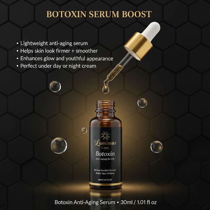 Luminous Care Anti-Aging Skincare Set – Botoxin Face Serum 30mL + Day &amp; Night Cream Set 2×50mL (Retinol, Vitamin C &amp; Peptides) Serum