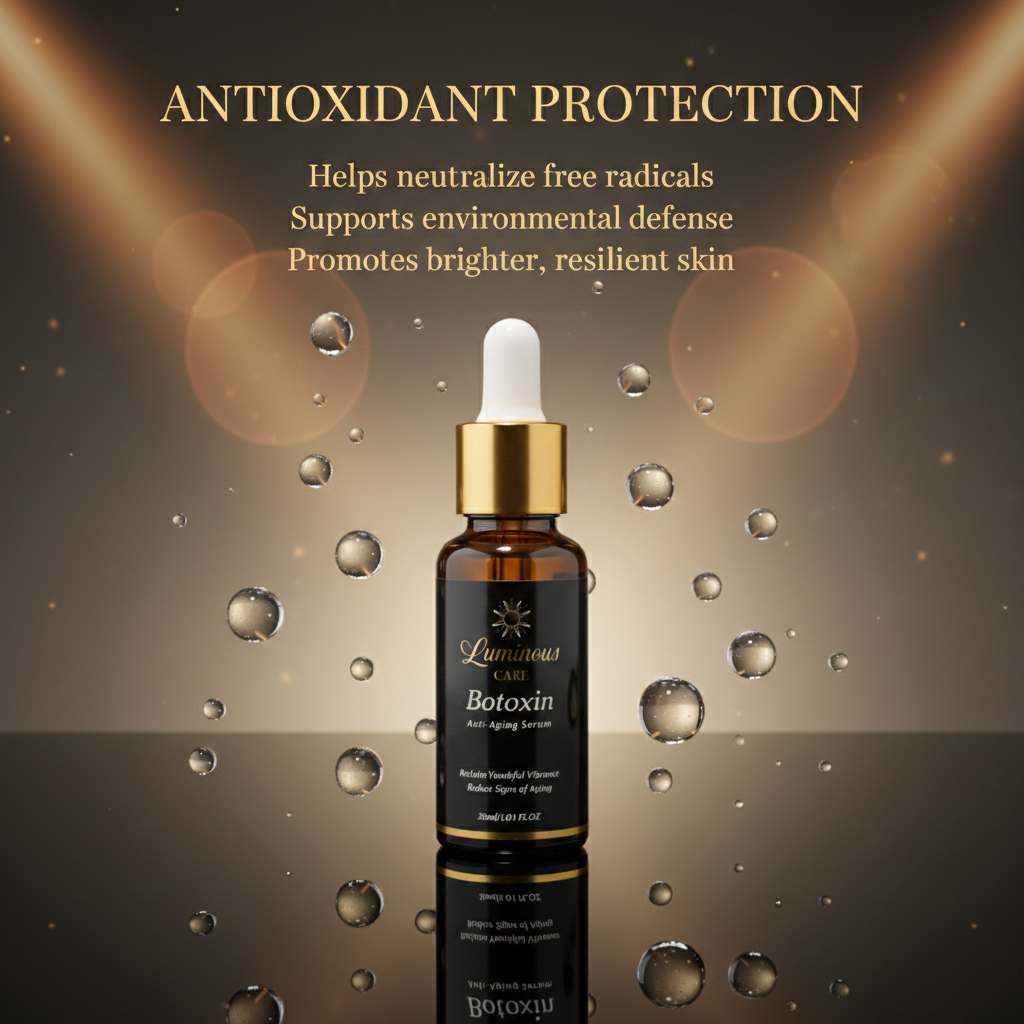 Luminous Care Botoxin Anti-Aging Face Serum 30mL – Peptides, Retinol, Vitamin C &amp; Hyaluronic Acid Antioxidants
