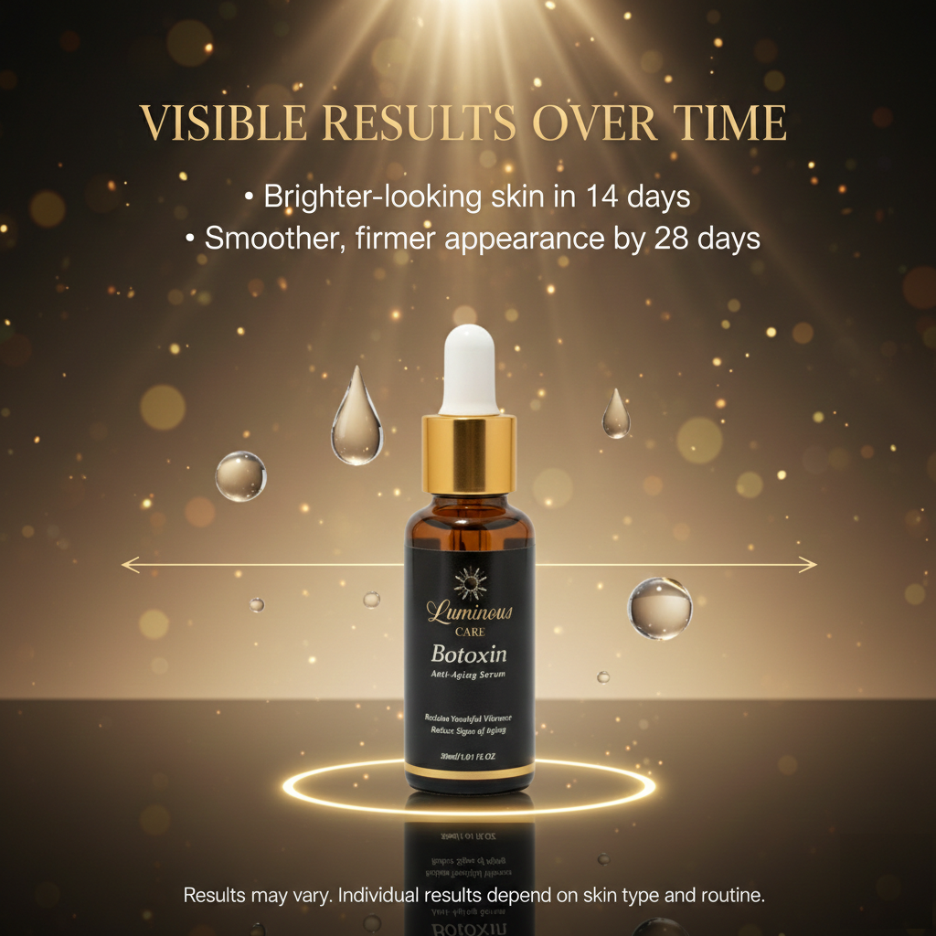 Luminous Care Botoxin Anti-Aging Face Serum 30mL – Peptides, Retinol, Vitamin C &amp; Hyaluronic Acid Results
