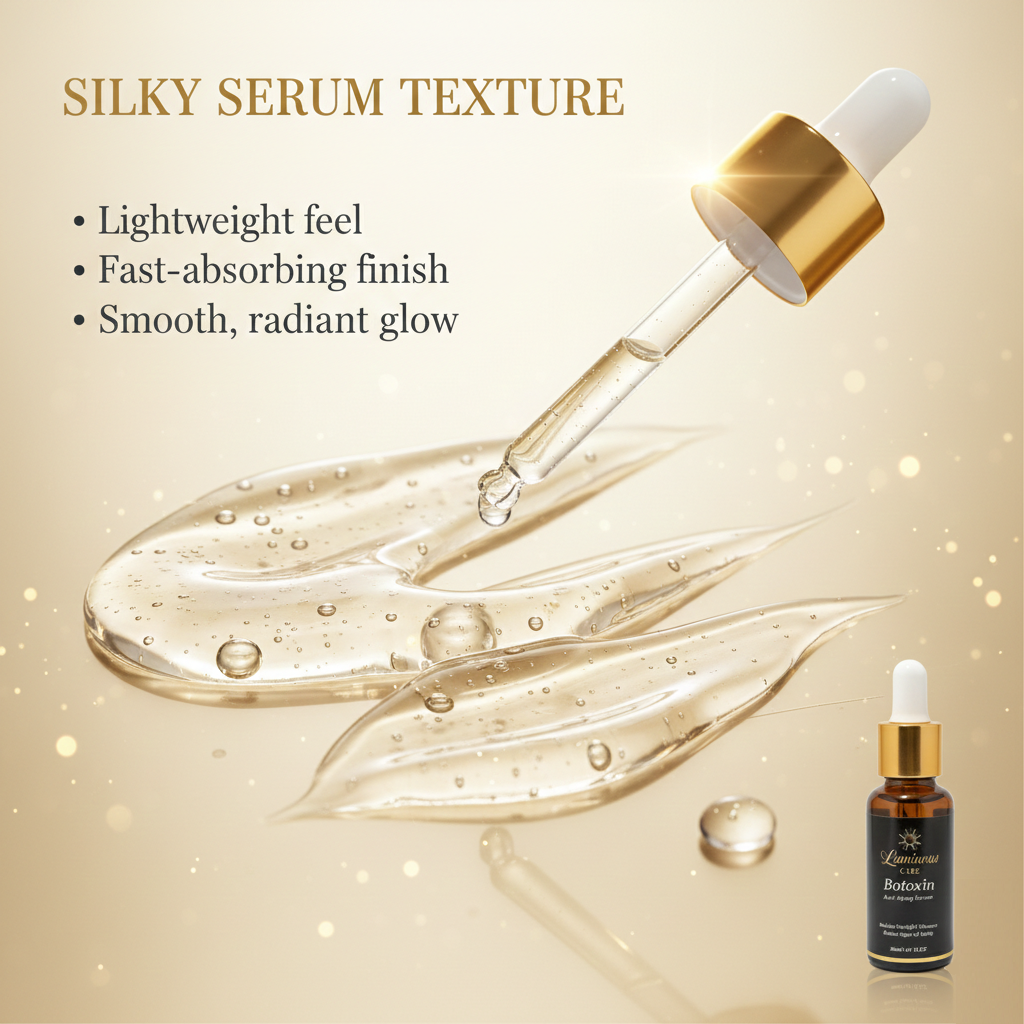 Luminous Care Botoxin Anti-Aging Face Serum 30mL – Peptides, Retinol, Vitamin C &amp; Hyaluronic Acid Texture