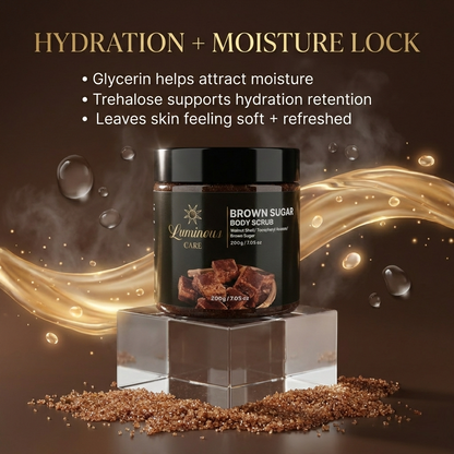 Luminous Care Brown Sugar Body Scrub 200g – Sea Salt & Walnut Shell Exfoliating Scrub Hydration