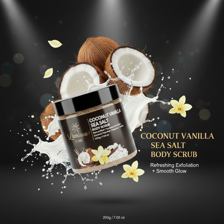 Luminous Care Coconut Vanilla Sea Salt Body Scrub 200g – Sea Salt &amp; Walnut Shell Exfoliating Scrub Introduction