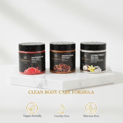 Luminous Care Watermelon Body Scrub 200g – Sea Salt & Walnut Shell Exfoliating Scrub Premium