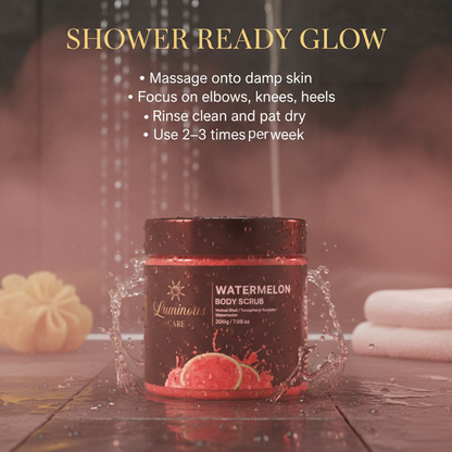 Luminous Care Watermelon Body Scrub 200g – Sea Salt & Walnut Shell Exfoliating Scrub Shower
