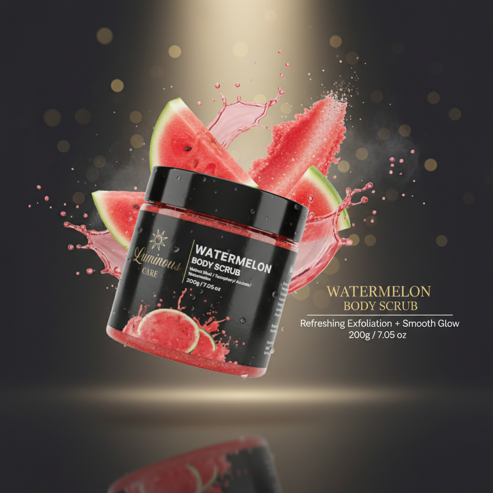 Luminous Care Watermelon Body Scrub 200g – Sea Salt & Walnut Shell Exfoliating Scrub Splash