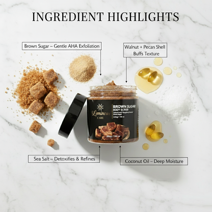LuminousCare-Brown-Sugar-Body-Scrub-Ingredient-Highlights
