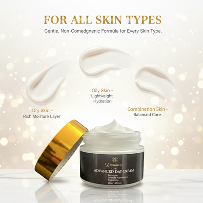 Luminous Care Advanced Day Cream suitable for dry, oily, and combination skin types