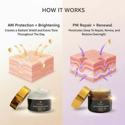 Luminous Care Advanced Anti-Aging Day & Night Skincare Cream 2 x 50ml Jar Duo Set