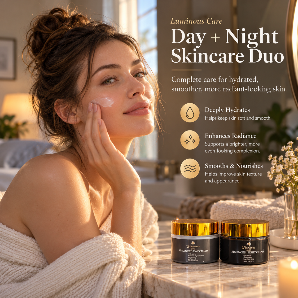 Luminous Care Advanced Day & Night Face Cream Set 2 x 50ml Hydrating Brightening Moisturizer