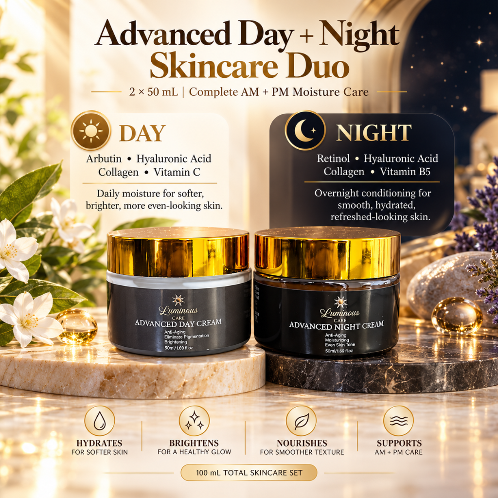 Luminous Care Advanced Day & Night Face Cream Set 2 x 50ml Hydrating Brightening Moisturizer