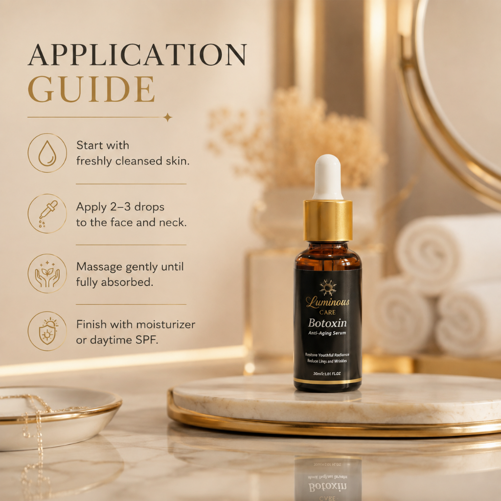 Luminous Care Botoxin Anti-Aging Face Serum 30mL – Peptides, Retinol, Vitamin C &amp; Hyaluronic Acid